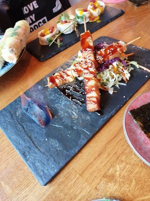 Vegan BBQ Sticks, that tasted very meaty 😳 at Secret Garden in Berlin