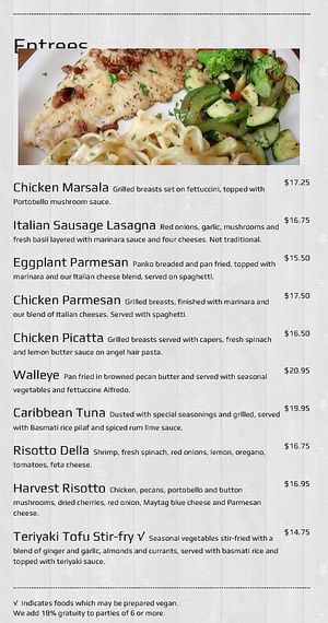 Entrees at Ila in Fairfield