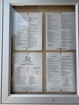 Menu June 2019 at Ila in Fairfield