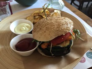 Tofu and grilled veggies burger  at Vivi Bistrot - Sala Umberto in Rome