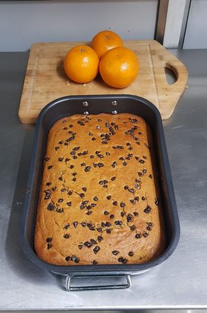 Orange Cake.... yummy at Vegan Zeals in Pondicherry