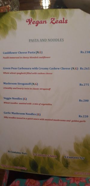 Vegan pastas and noodles at Vegan Zeals in Pondicherry
