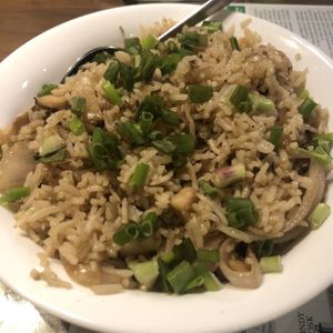 Mushroom Fried Rice at Vegan Zeals in Pondicherry