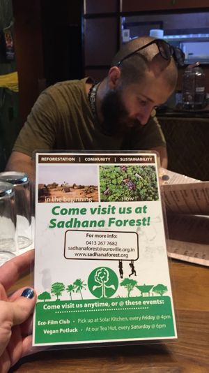 Sadhana Forest representing and showing support at Vegan Zeals at Vegan Zeals in Pondicherry