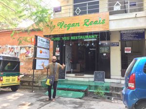 Michael the one and only DJ ONE at Vegan Zeals in Pondicherry