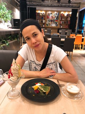 matcha cheesecake  at nu dish Deli & Cafe in Tokyo