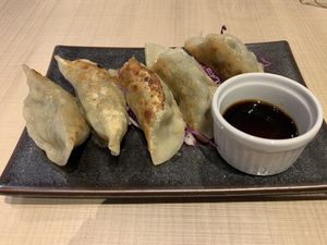 Gyoza at nu dish Deli & Cafe in Tokyo