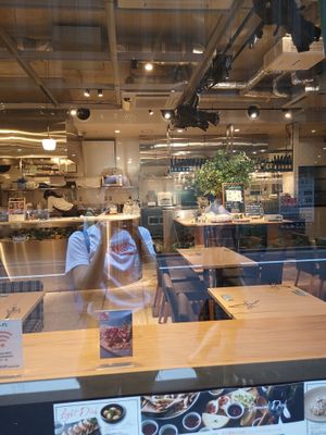 View from outside before it opened at nu dish Deli & Cafe in Tokyo