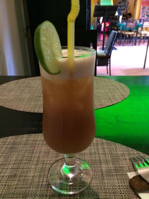 Iced Tamarind Juice -- a very interesting drink! at Chamkar - The Passage in Siem Reap
