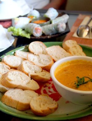 Wedding day dip was so good and came with baguette.  at Chamkar - The Passage in Siem Reap