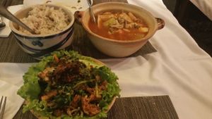 Salad and soup  at Chamkar - The Passage in Siem Reap