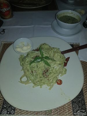 pesto pasta at Chamkar - The Passage in Siem Reap