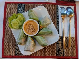 Spring rolls at Chamkar - The Passage in Siem Reap