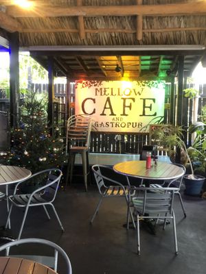 Outdoor seating   at Mellow Cafe in Key West