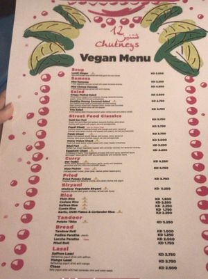 they have a whole vegan menu😍😋 at 12 Chutneys in Kuwait City
