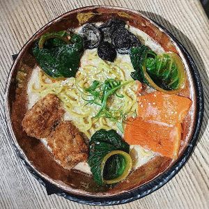 Miso ramen at Savage Food in Kyiv