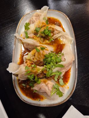 Spicy wontons $12.90: very good at King's Vegetarian in Bella Vista