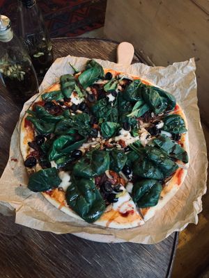 Some old pizza that was on menu at I love you - Ya lyublyu tebya -я люблю тебя in St Petersburg