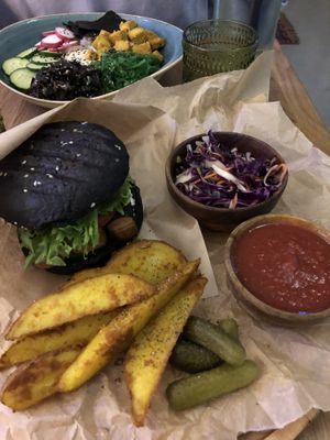 Fish burger and sushi bowl Yummm at I love you - Ya lyublyu tebya -я люблю тебя in St Petersburg