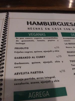 Vegan burgers at Black Sheep in Mancora