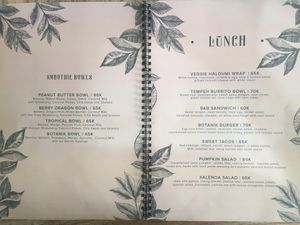 Menu at Botanik in Kerobokan Kelod