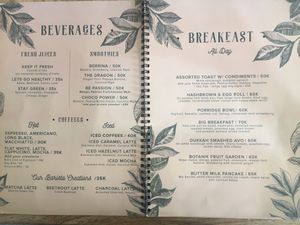 Menu at Botanik in Kerobokan Kelod