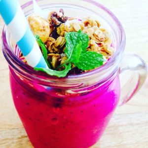Dragonfruit smoothie hmmm!  at Botanik in Kerobokan Kelod