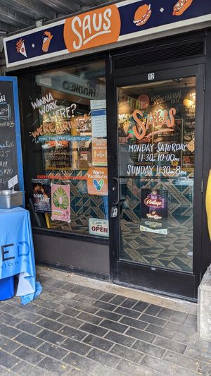 Entrance at Saus at Bow Market in Somerville