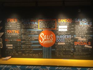 Menu of wonders! Watch out, things sell out! at Saus at Bow Market in Somerville