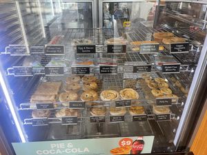 Vegan pastries selection. Pies and sausage rolls  at Daniel's Donuts  - Portarlington in Portarlington