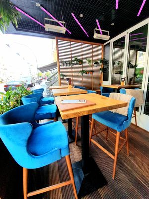 Outdoor terrace at An Vegan House  in Hamburg