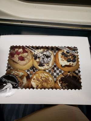 Variety 6 pack. All were insanely delicious! at Cinnaholic in Seattle