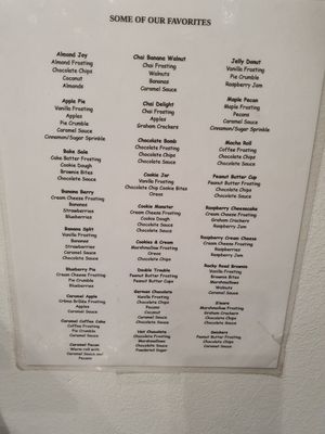 Menu at Cinnaholic in Seattle