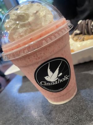 Strawberry smoothie - tasted like a milk drink not a smoothie   at Cinnaholic in Seattle