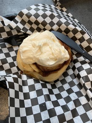 Classic cinnamon roll w/ cream “cheese” frosting at Cinnaholic in Seattle
