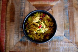 Vegan chicken Shawarma tagine at Dukkah in South Kingsville