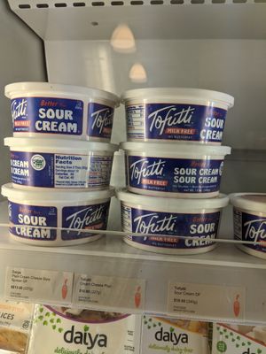 Tofutti Better Than Sour Cream! So many vegan options at Glow Cafe in Central Singapore