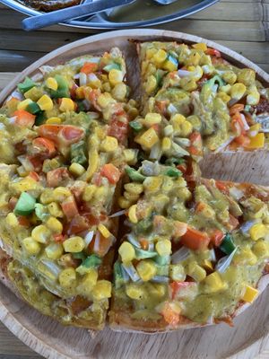 Pizza at Vegan Phangan in Koh Phangan