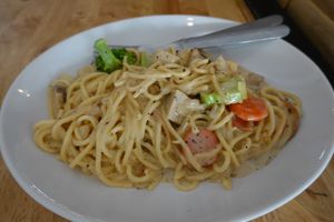 Vegan Spaghetti Carbonara!?
This tasted incredible! Such an amazing comfort food made vegan, definitely not lacking any flavour! Highly recommended! at Vegan Phangan in Koh Phangan