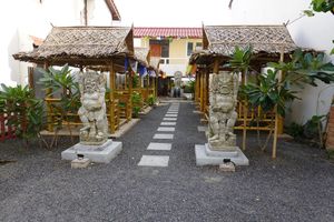 Outdoor eating (not 100% certain, but it seems like it, as it is right outside, using similar furniture) at Vegan Phangan in Koh Phangan