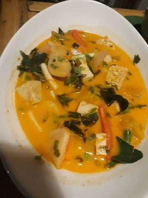 Tom yum at Vegan Phangan in Koh Phangan