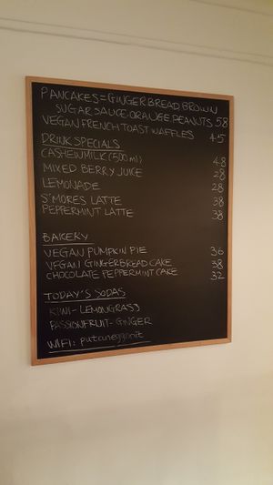 Specials board, note vegan options at Egg in Shanghai