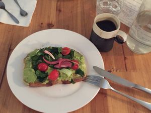 Avocado toast without feta cheese  at Egg in Shanghai