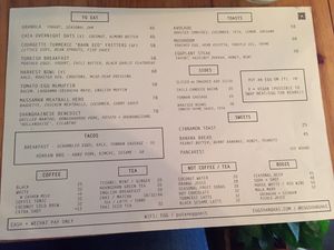 English Menu  at Egg in Shanghai