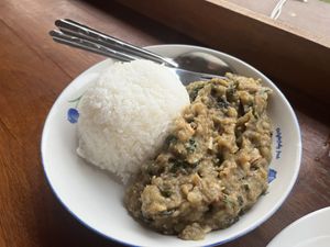 Mashed aubergine dish   at Sabaïdee in Phonsaly