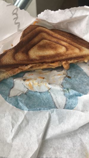 GF ‘cheeze’ and beans toastie   at Frankie's Toasties in Manchester