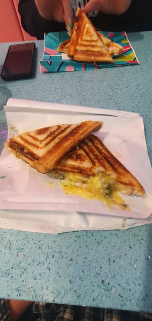 Vegan cheese & Jalapenos at Frankie's Toasties in Manchester