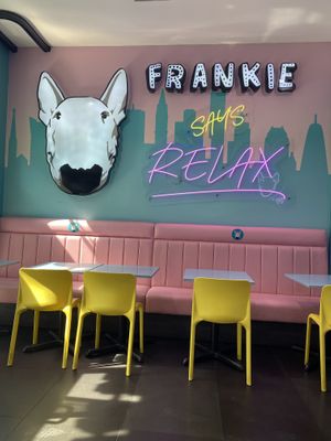 Seating area  at Frankie's Toasties in Manchester