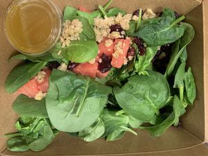 Raspberry Zin spinach salad at Mooses Tooth in Anchorage