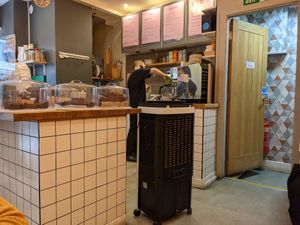 Serving counter at Vertigo - Cross St in Manchester